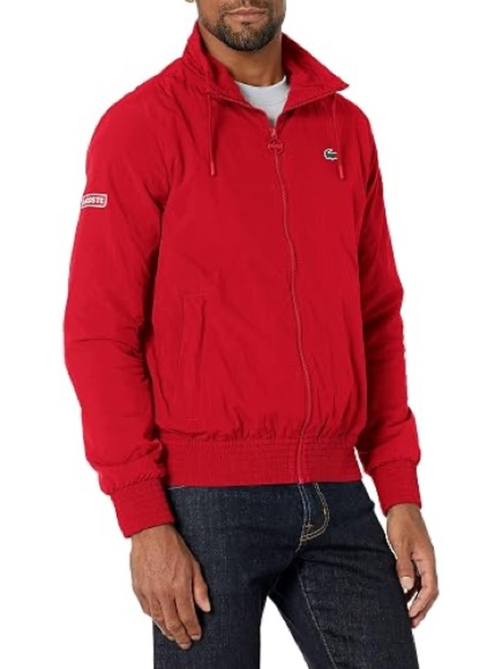 Lacoste Men's x Novak Djokovic Lightweight Zip Red Jacket Size M NWOT